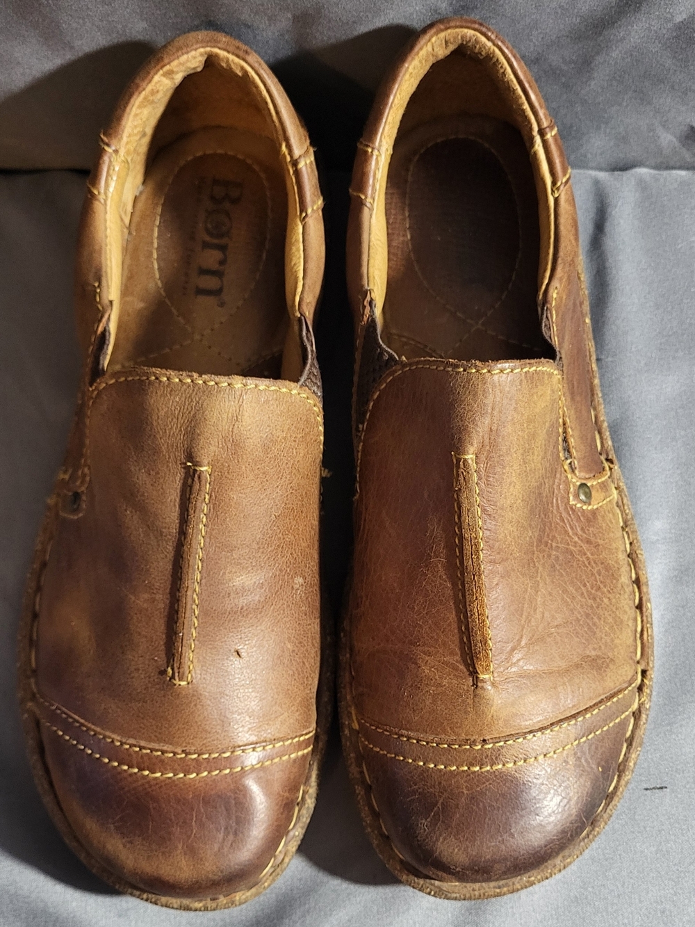 Born Men’s Slip-On Leather Loafers in Brown
